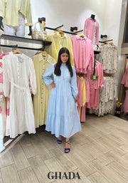 Robe longue bleu ciel