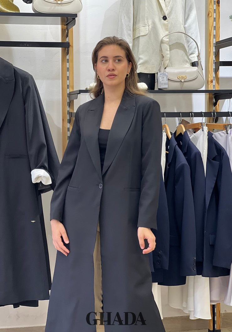 Veste longue en noir