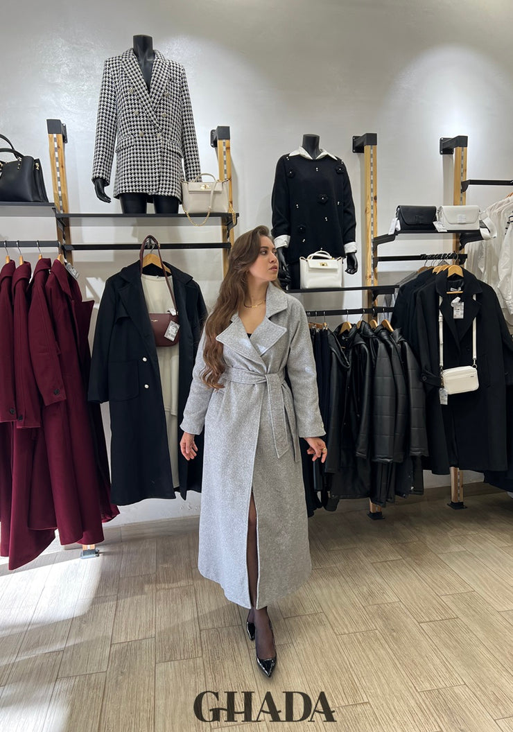 Manteau long en gris