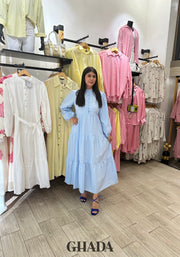 Robe longue bleu ciel