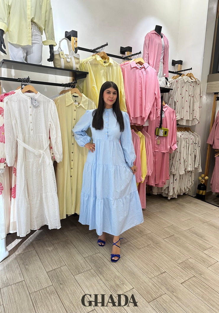 Robe longue bleu ciel