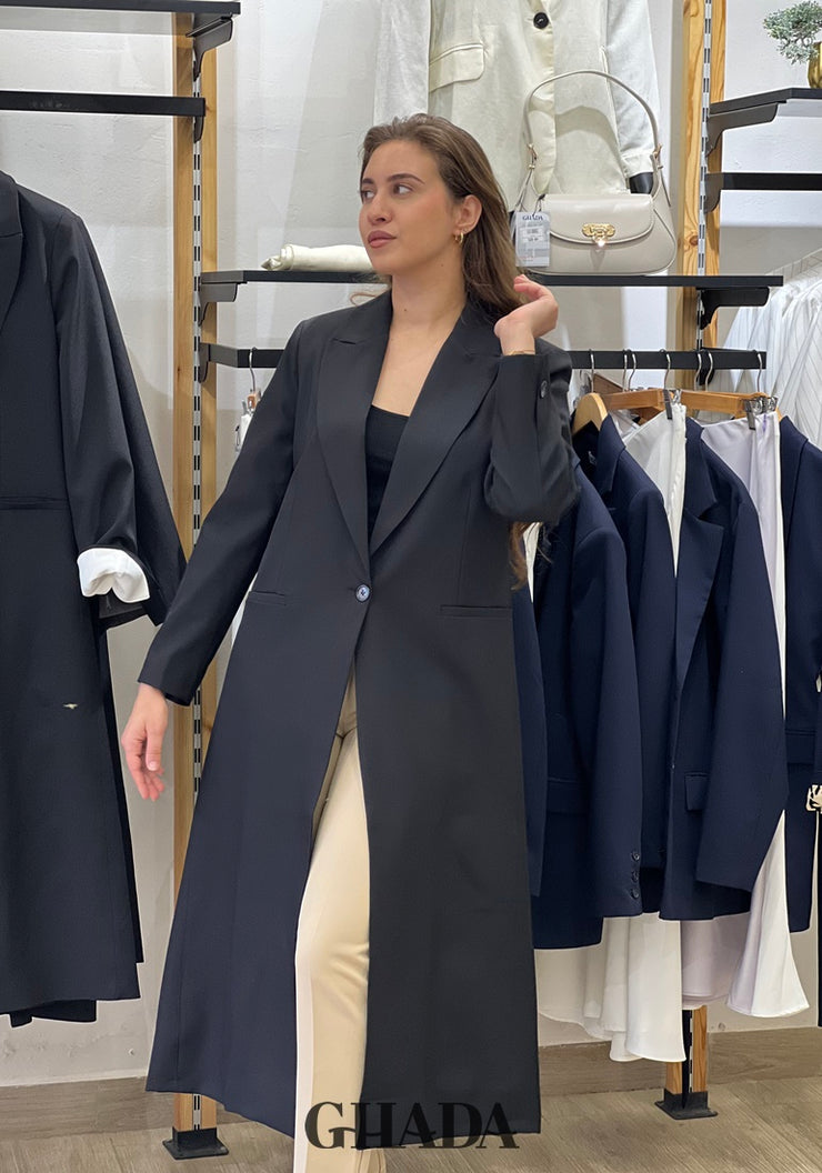 Veste longue en noir