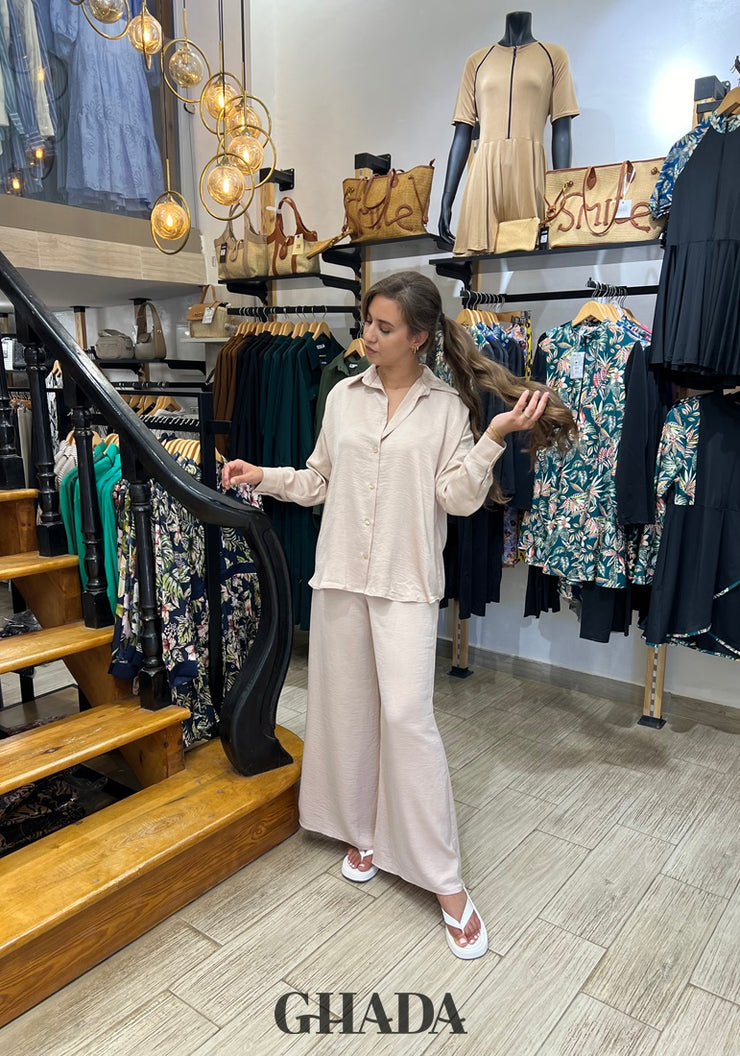 Ensemble en crepe beige
