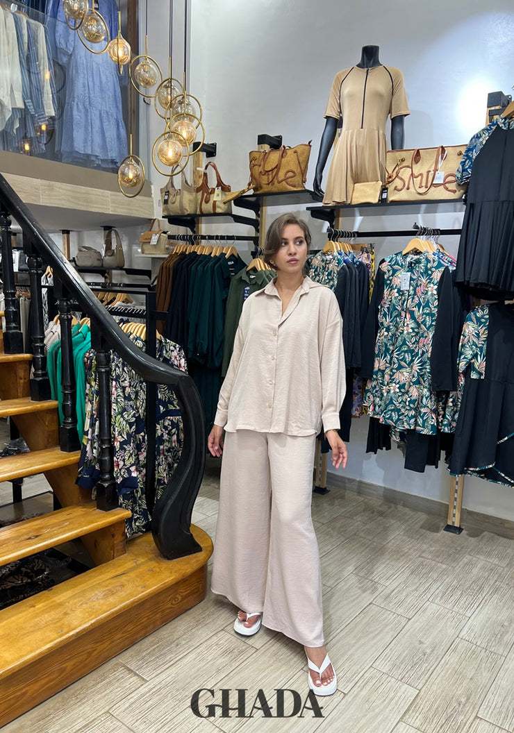 Ensemble en crepe beige