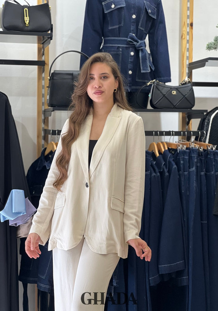 Ensemble en lin blanc