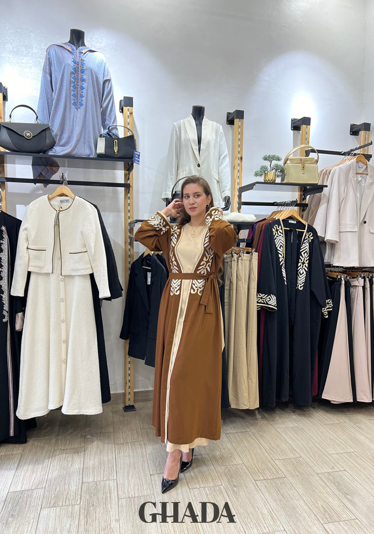 Abaya Kimono avec broderie