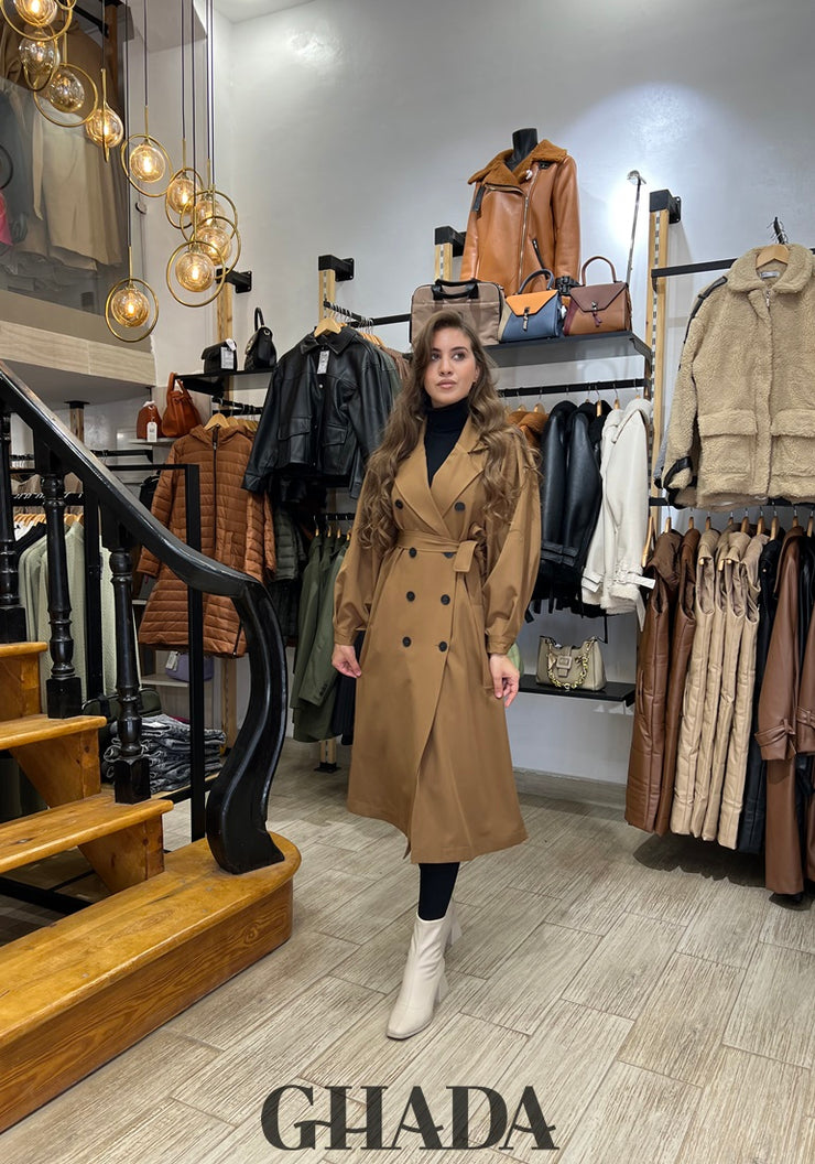 Trench long en camel