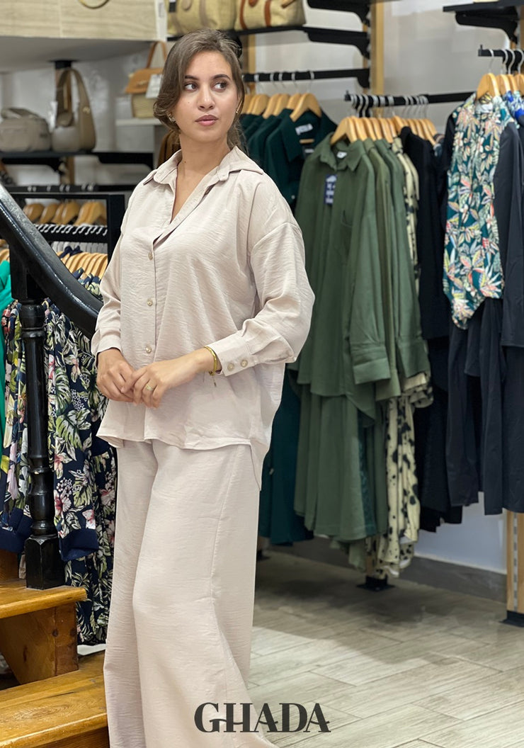 Ensemble en crepe beige