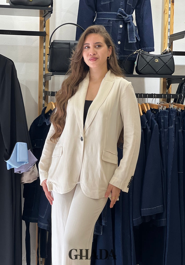 Ensemble en lin blanc