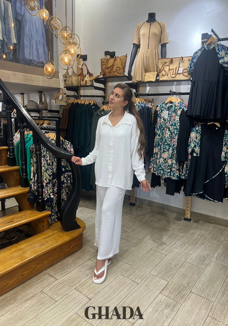 Ensemble en crepe blanc