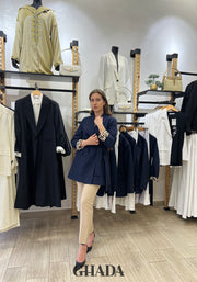 Pantalon taille haute en beige