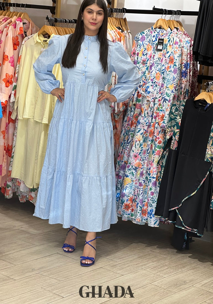 Robe longue bleu ciel