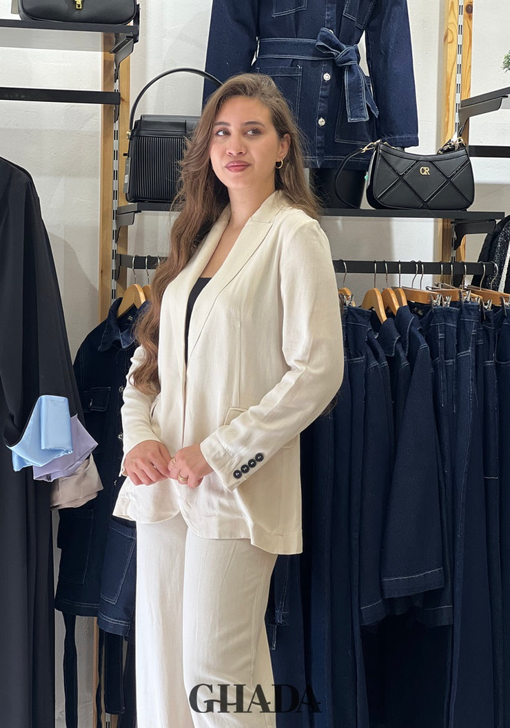 Ensemble en lin blanc