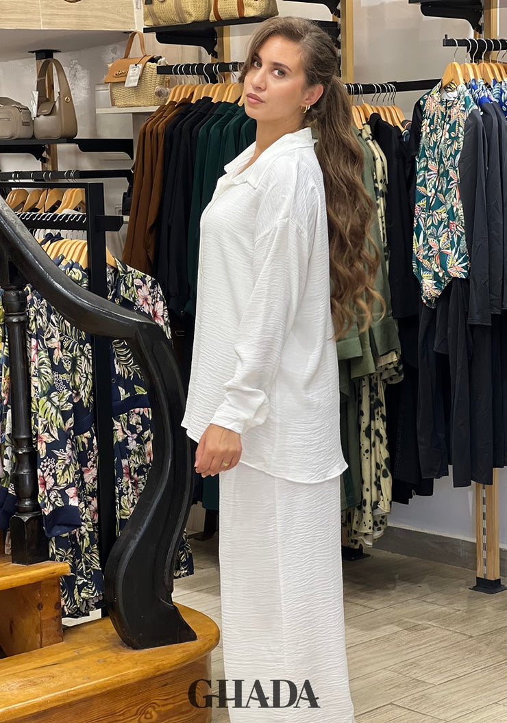 Ensemble en crepe blanc
