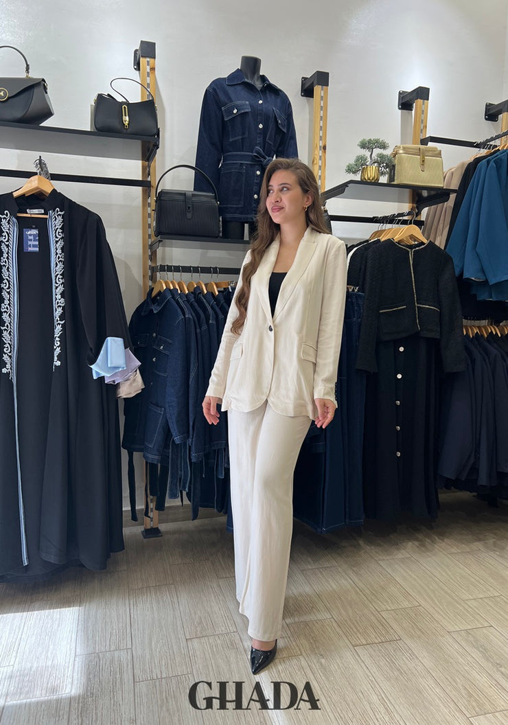 Ensemble en lin blanc