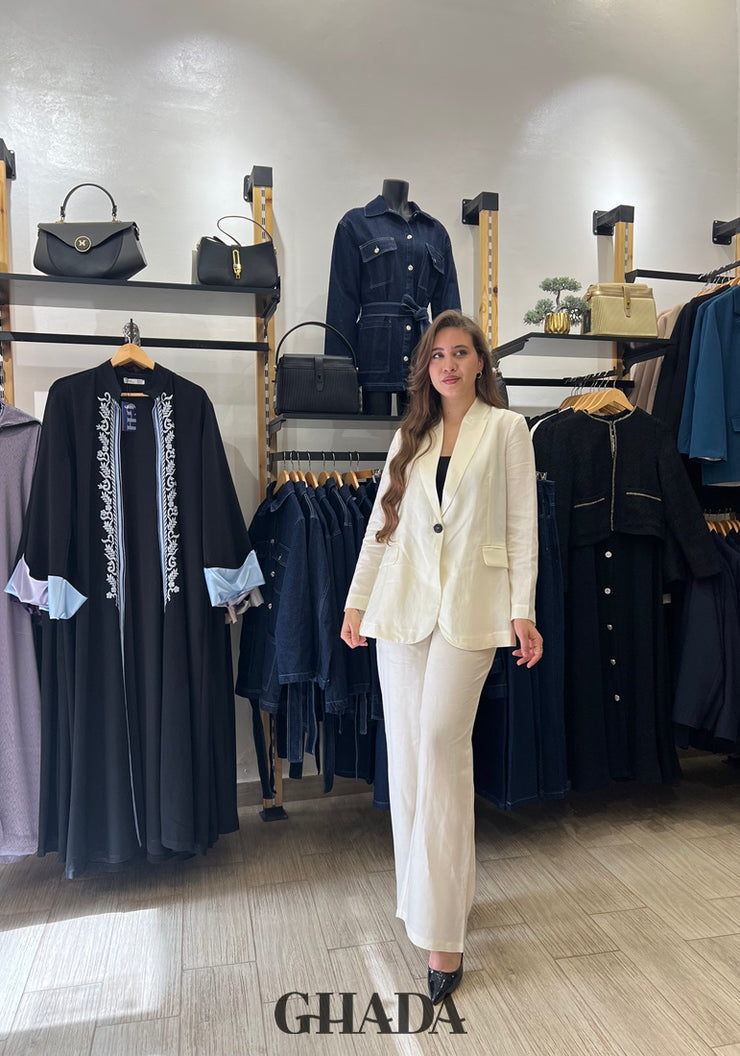 Ensemble en lin blanc