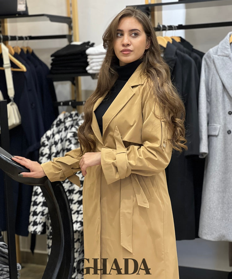 Trench oversize long en camel
