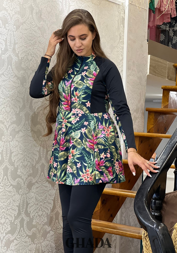 Maillot de bain burkini imprimé floral