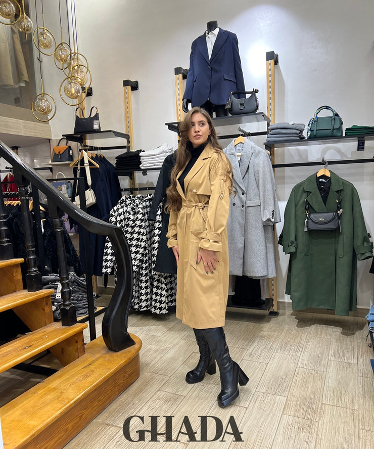 Trench oversize long en camel
