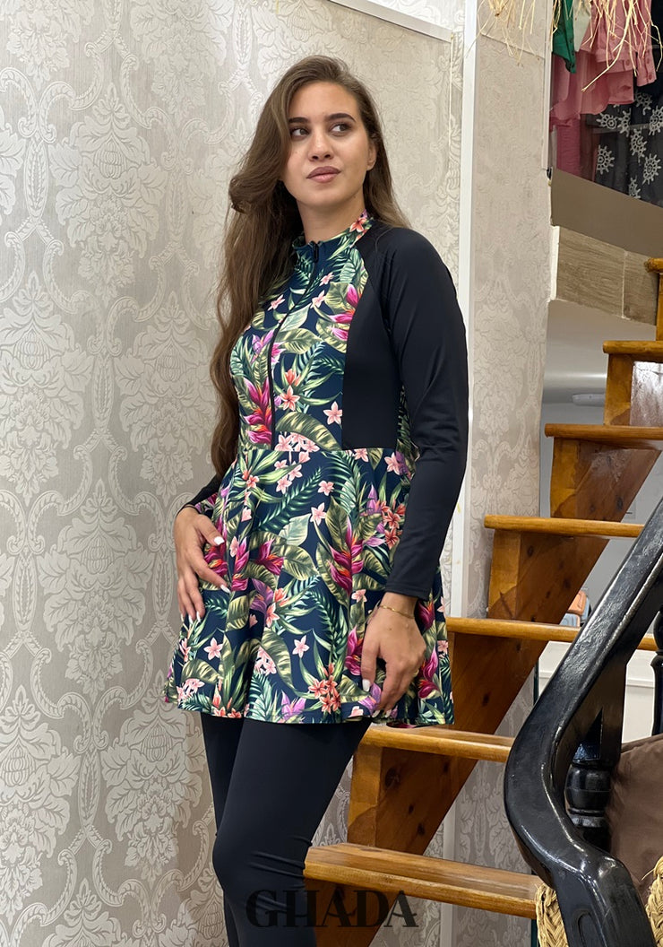 Maillot de bain burkini imprimé floral
