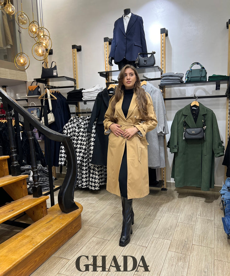 Trench oversize long en camel