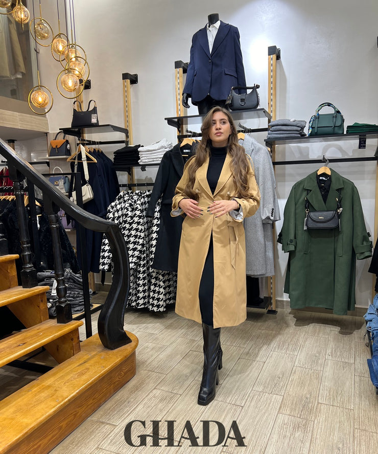 Trench oversize long en camel