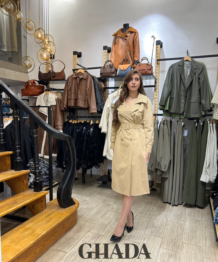 Trench long en beige