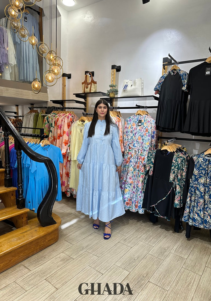 Robe longue bleu ciel