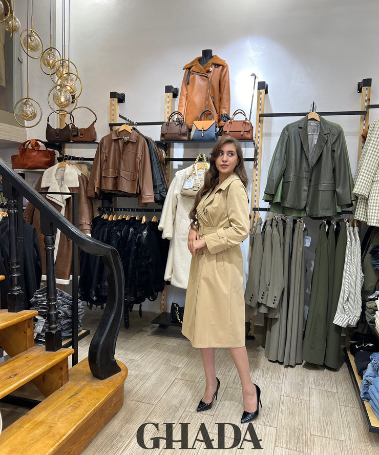 Trench long en beige