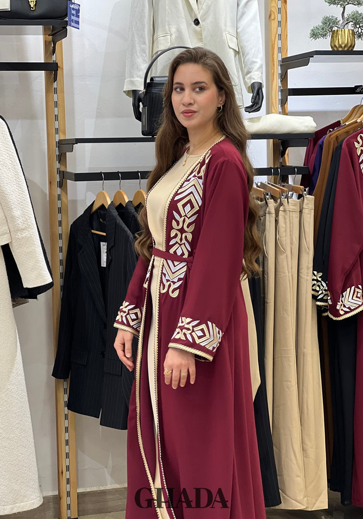 Abaya Kimono avec broderie