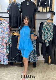 Maillot de bain burkini en bleu ciel