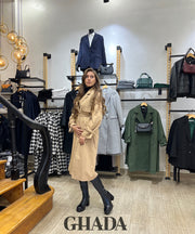 Trench oversize long en beige
