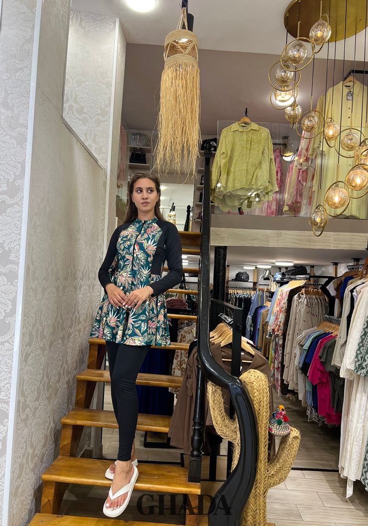 Maillot de bain burkini imprimé floral