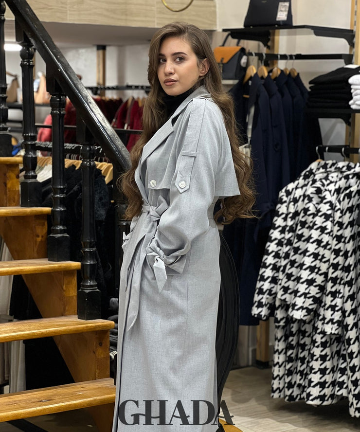 Trench long oversize en gris