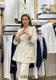 Veste beige ceinturée