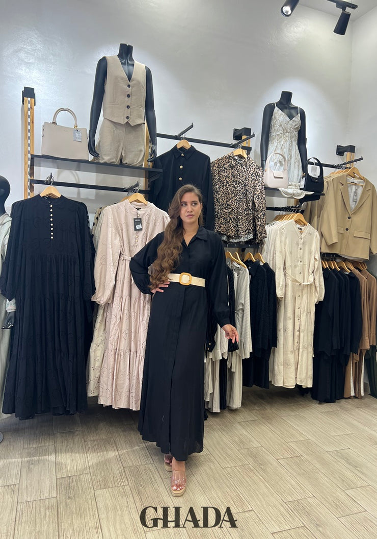Robe en lin avec ceinture