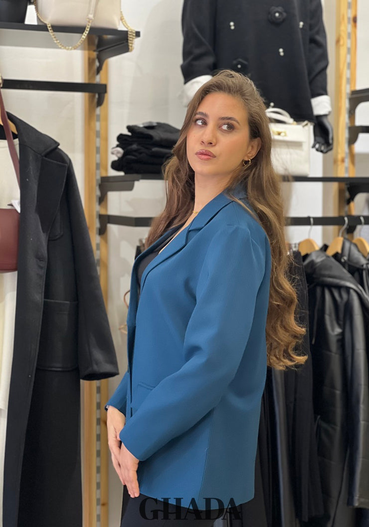Blazer en bleu pétrole