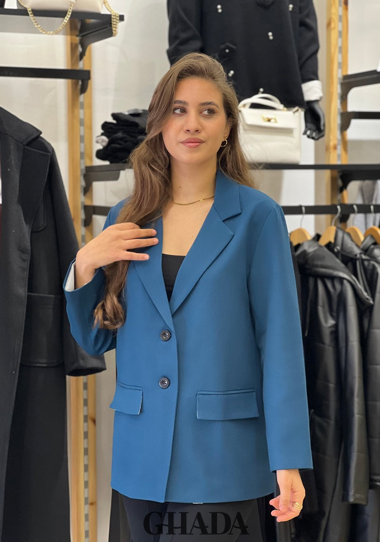 Blazer en bleu pétrole