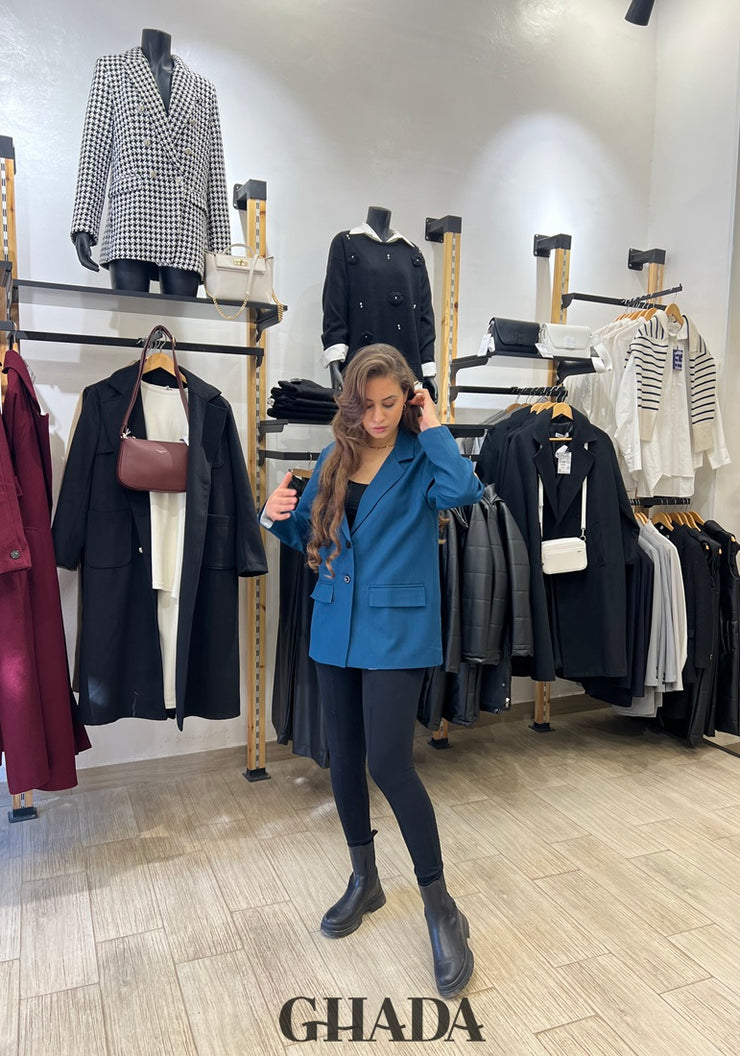 Blazer en bleu pétrole
