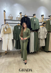 Ensemble- Tailleur vert kaki