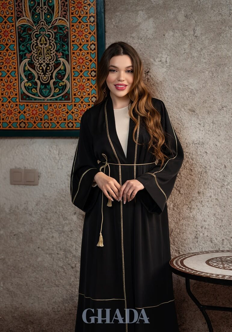 Abaya noir avec sfifa traditionnelle