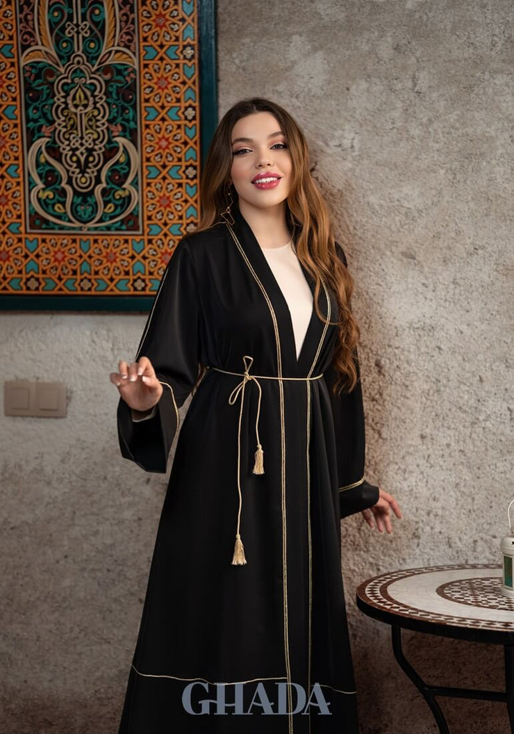 Abaya noir avec sfifa traditionnelle