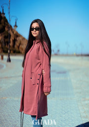 Manteau à capuche en rose