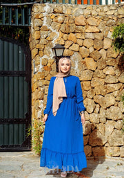 Robe longue en bleu roi