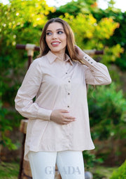 Chemise courte en beige