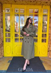 Trench long en vert militaire