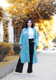 Kimono imprimée en vert