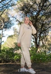 Ensemble hoodie et pantalon en beige