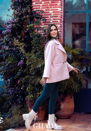 Manteau ample en rose bebe