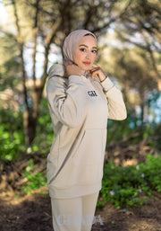 Ensemble hoodie et pantalon en beige